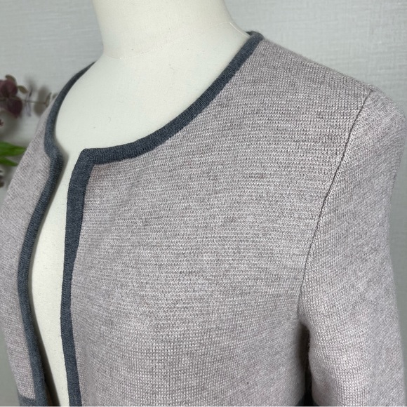 Talbots Womens 100% Merino Wool Open Front Color Block Cardigan Small - Picture 5 of 14